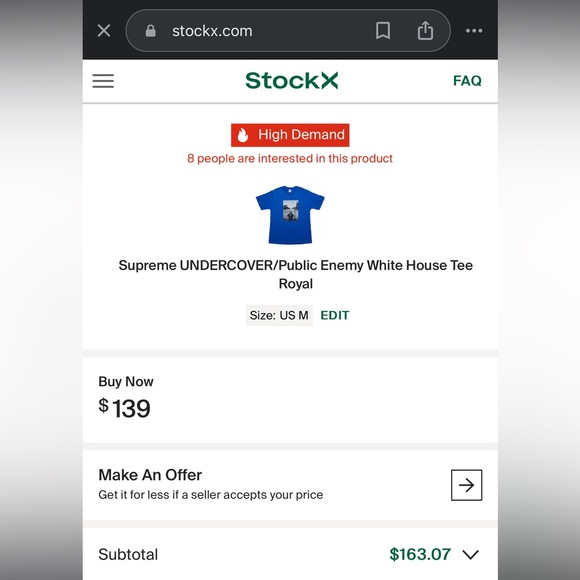 Supreme UNDERCOVER/Public Enemy White House Tee - Picture 10 of 11